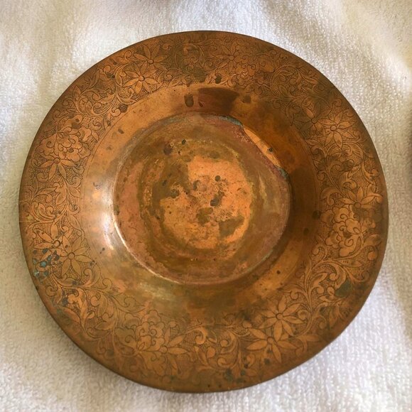 Vintage Chinese copper bowl & saucer - Picture 13 of 14